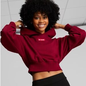PUMA x COCA-COLA Women's cropped Hoodie size Large